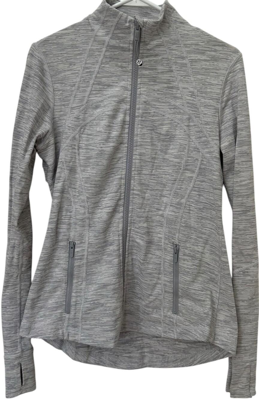Lululemon Womens Define Jacket Blue Heather Full Zip Yoga Size 8 w/thumbholes